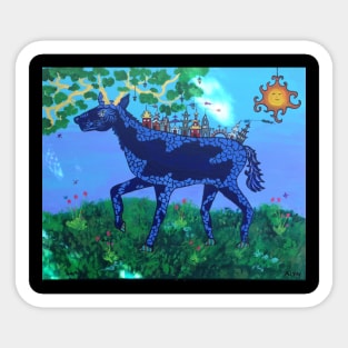 Blue Deer Village Sticker